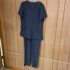Dark Gray Scrub Set